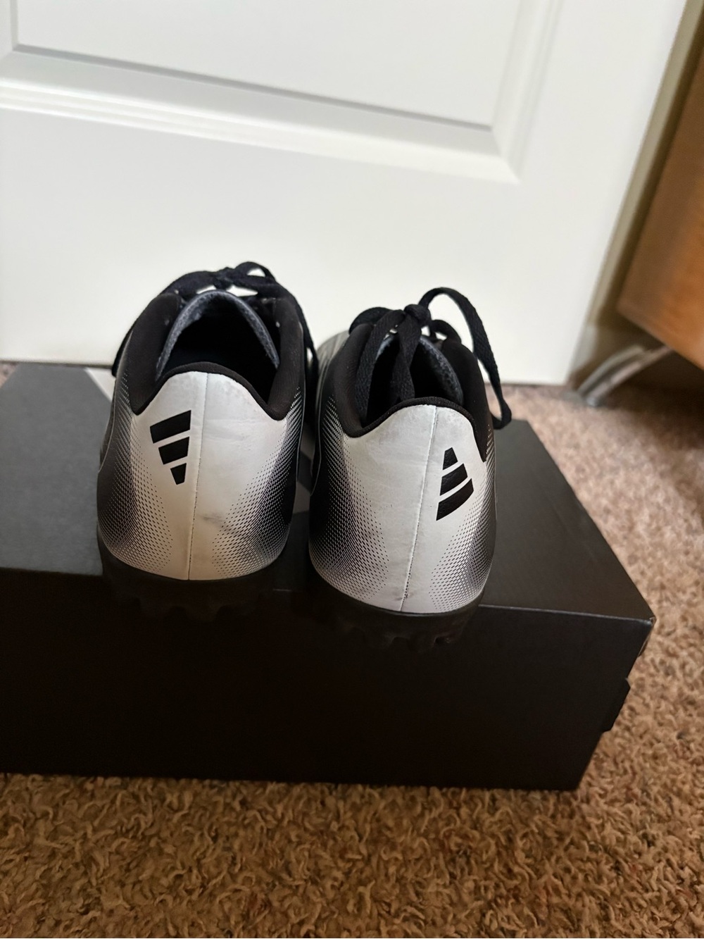 adidas Black and White Men's Turf Soccer Shoes - Picture 3 of 6